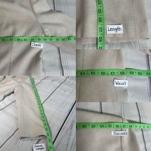 Vtg Pendleton Linen Mix Blazer Jacket 6 Beige Country Western Office Capsule USA - Picture 12 of 13